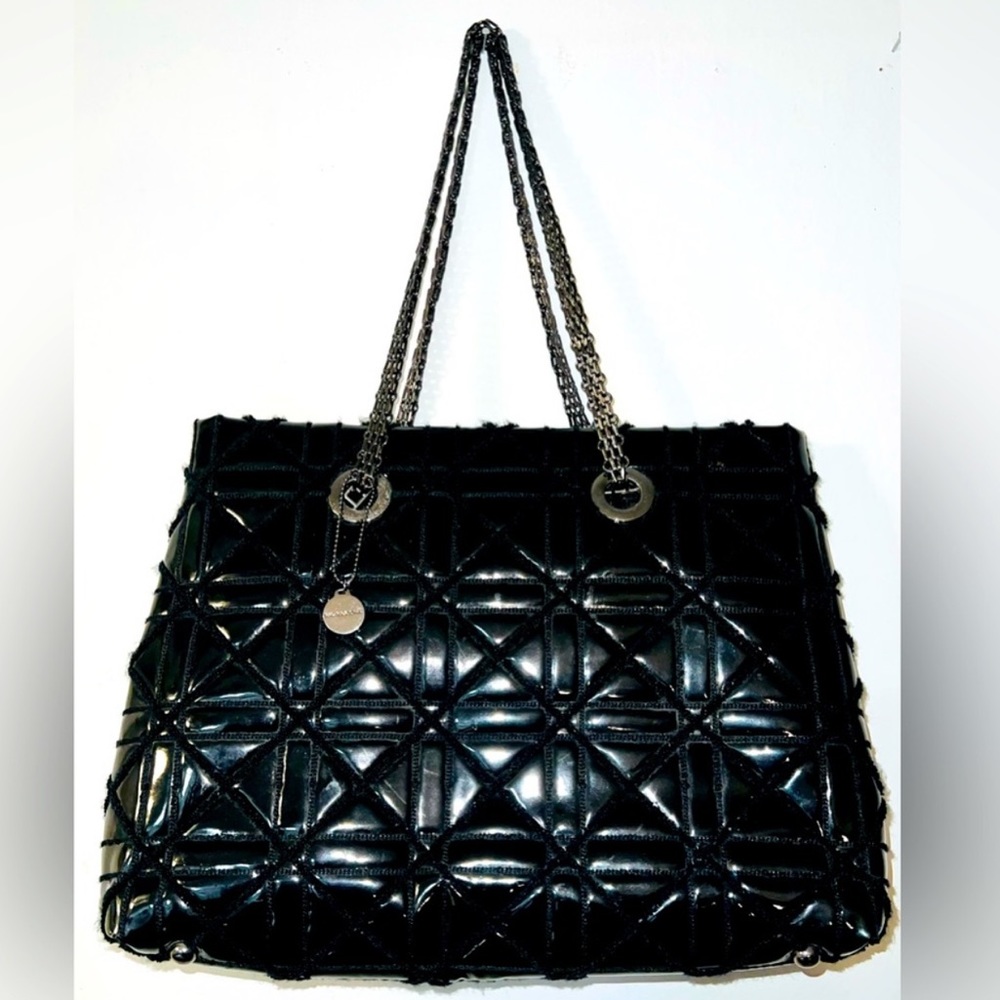 EUC Big Buddha Chain Handle Black Tote